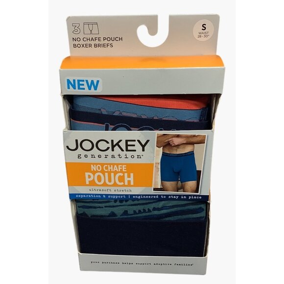 3pk Jockey Generation Men's No Chafe Pouch Boxer Briefs Small Waist 28"-30" - Picture 1 of 4